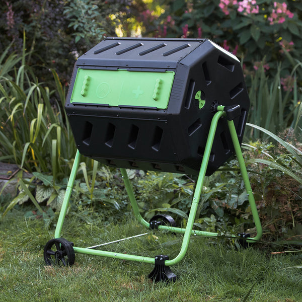 FCMP Outdoor HOTFROG Mobile Dual Chamber Tumbling Composter with Wheel Kit